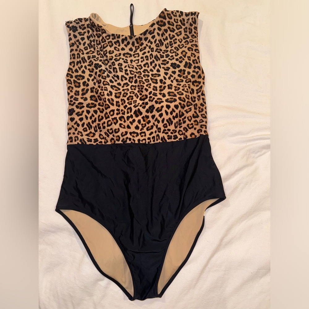 The Surf swimsuit by Summersalt in leopard print and black